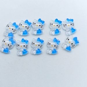 10 Mini Blue Hello Kitty Nail Charm